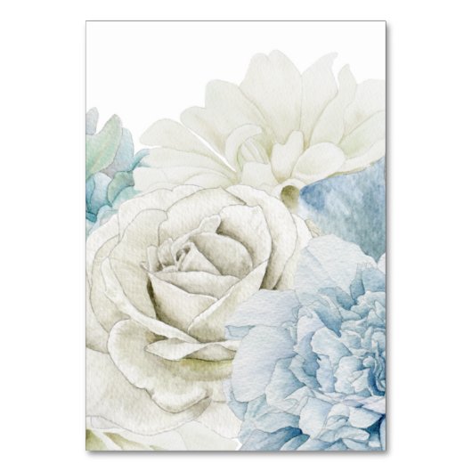 Blue Peonies Wedding Kaart (Achterkant)