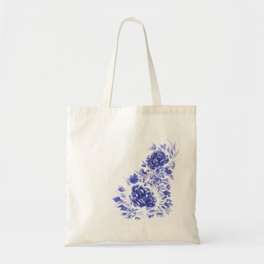 Blue Peony Budget Canvas tas (Voorkant)