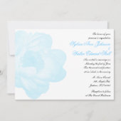 Blue Peony Classic Wedding Invitation Kaart (Voorkant)