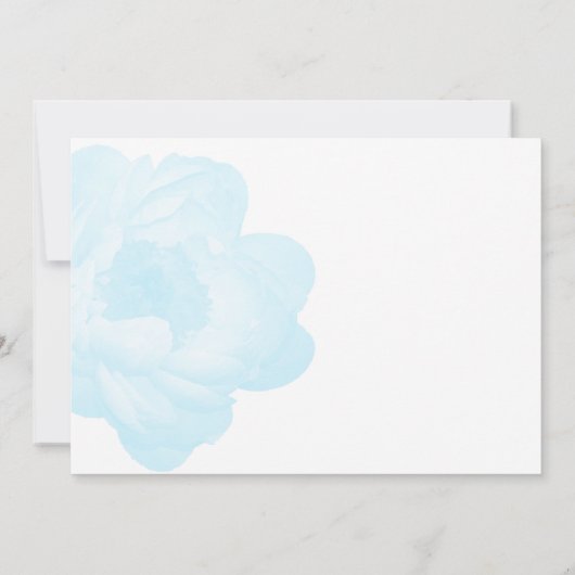 Blue Peony Classic Wedding Invitation Kaart (Achterkant)