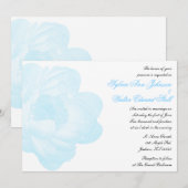 Blue Peony Classic Wedding Invitation Kaart (Voorkant / Achterkant)