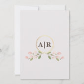 Blue Peony Elegant Huwelijksuitnodiging Kaart (Achterkant)