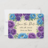 Blue Peony & Fig Paarse Roos Bewaar de datumkaarte (Voorkant)