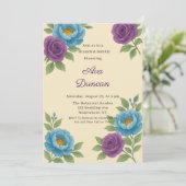 Blue Peony & Fig Paarse Roos Brunch & Bubbly Kaart (Staand voorkant)