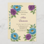 Blue Peony & Fig Paarse Roos Brunch & Bubbly Kaart (Voorkant / Achterkant)