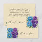 Blue Peony & Fig Paarse Roos Vrijgezellenfeest Bedankkaart (Voorkant / Achterkant)