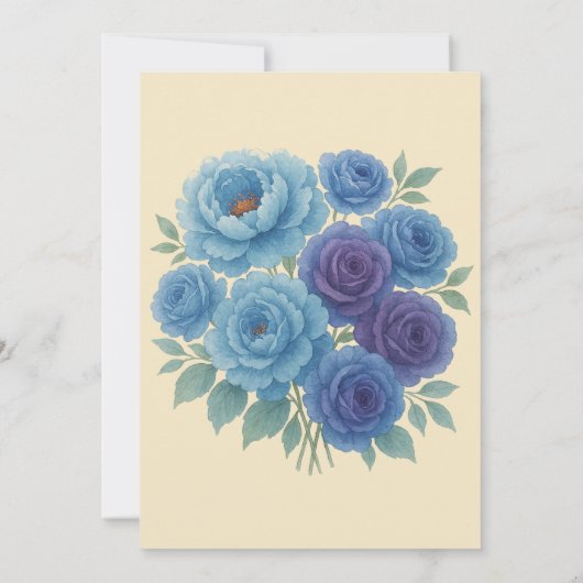 Blue Peony & Fig Paarse Roos vrijgezellenfeest Kaart (Achterkant)