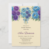 Blue Peony & Fig Paarse Roos Vrijgezellenfeest Kaart (Voorkant)