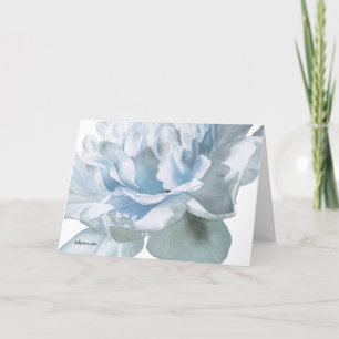 Blue Peony Fine Art Waterverf Wenskaart Kaart