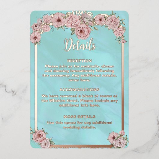  Blue Peony Folie Enclosure Kaart (Voorkant)