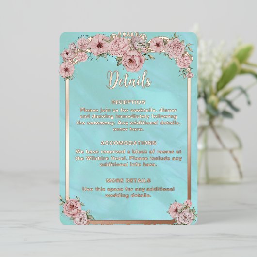  Blue Peony Folie Enclosure Kaart (Staand Voorkant)