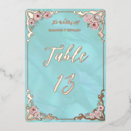  Blue Peony Folie Tafelnummer Kaart