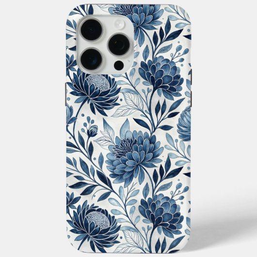 Blue Peony Garden Watercolor Case-Mate iPhone Case (Achterkant)