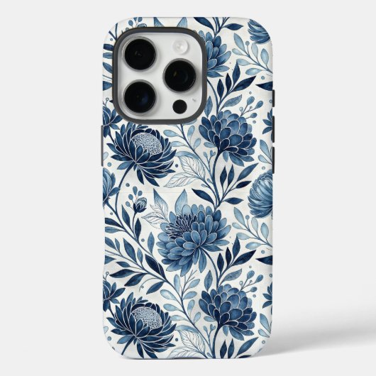 Blue Peony Garden Watercolor Case-Mate iPhone Case (Achterkant)