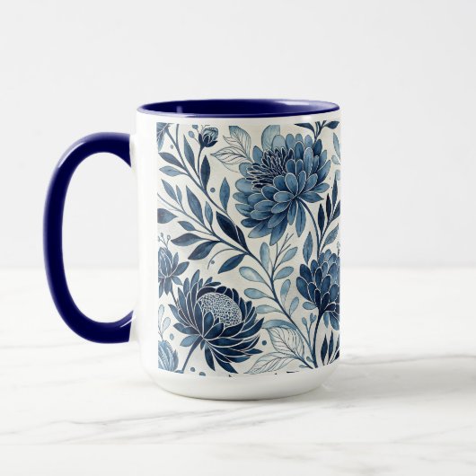 Blue Peony Garden Watercolor Mok (Links)