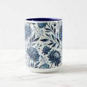Blue Peony Garden Watercolor Mok (Midden)