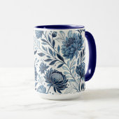 Blue Peony Garden Watercolor Mok (Voorkant rechts)