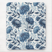 Blue Peony Garden Watercolor Muismat (Voorkant)