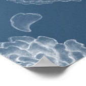 Blue Peony naadloos bloemenpatroon Poster (Hoek)