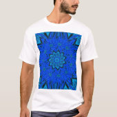 Blue Peony of Spring Bohemian Floral Graphic T-shirt (Voorkant)