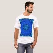 Blue Peony of Spring Bohemian Floral Graphic T-shirt (Voorkant volledig)