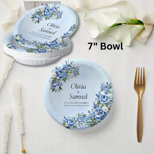 Blue Peony op Blue 7"  Papieren Kommen