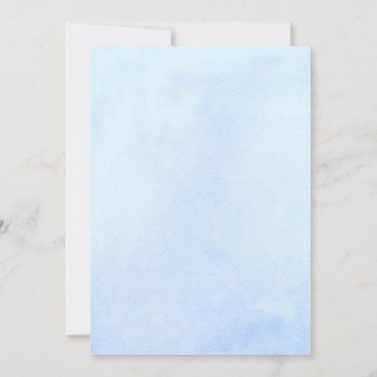 Blue Peony op Blue Wedding Suite Uitnodiging #A (Achterkant)