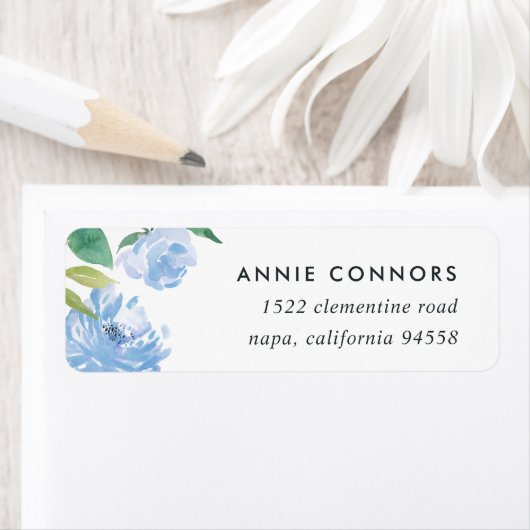 Blue Peony | Retouradreslabels Etiket (Insitu)