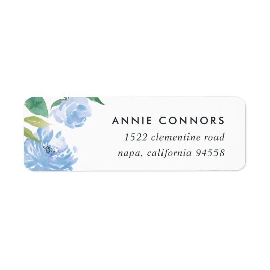 Blue Peony | Retouradreslabels Etiket (Voorkant)