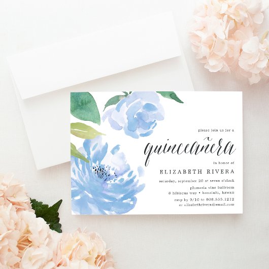 Blue Peony | Uitnodiging uit Quinceanera