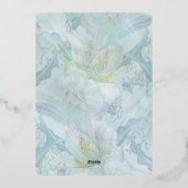 Blue Peony Vrijgezellenfeest Tea Party Folie Uitnodiging (Achterkant)