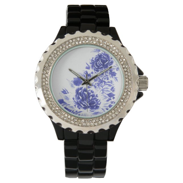Blue Peony Watch Horloge (Voorkant)