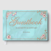  Blue Peony Wedding Folie Guestbook Gastenboek (Voorkant)