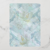  Blue Peony Wedding Folie RSVP Response Kaart (Achterkant)