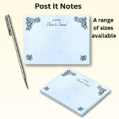 Blue Peony Wedding Suite Post-It Notes