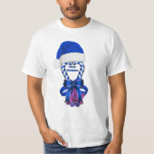 Blue Peppermint Christmas Holiday Candy Cane T-shirt (Voorkant)