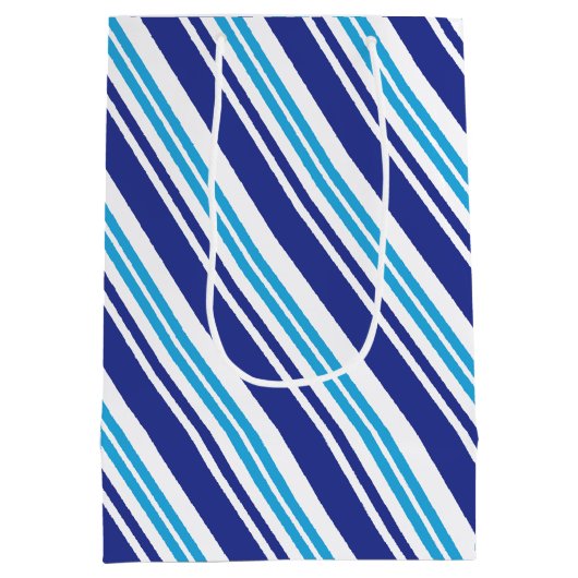 Blue Peppermint Stripe Medium Cadeauzakje (Achterkant)