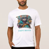 *~* BLUE Percussionist Cool Cat AP91 DRUMMER T-shirt (Voorkant)