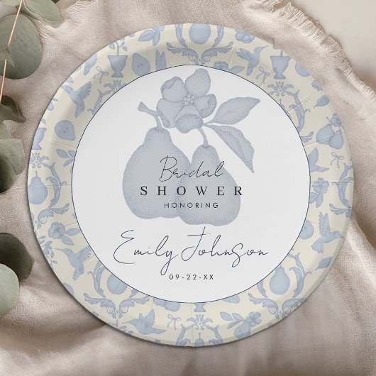 Blue Perfect Pear Vrijgezellenfeest Papier Borden Papieren Bordje