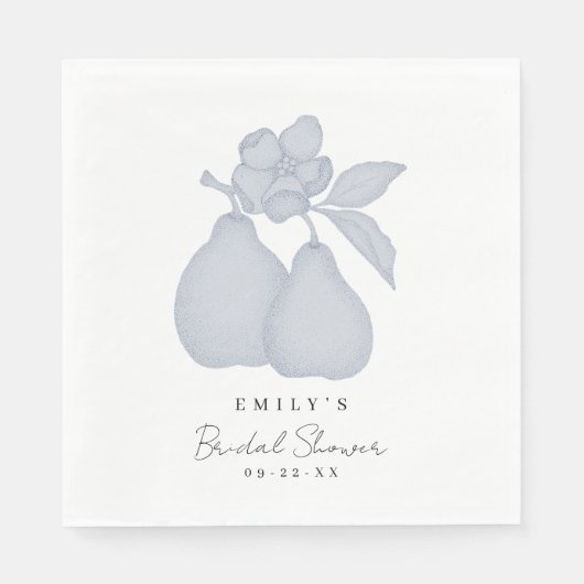 Blue Perfect Pear Vrijgezellenfeest servet (Voorkant)