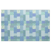 Blue Periwinkle Floral Boho Faux Patchwork Patroon Stof (Fat Quarter)