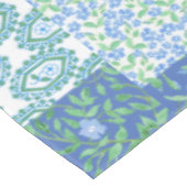 Blue Periwinkle Floral Boho Faux Patchwork Patroon Tafelkleed (Gekanteld)