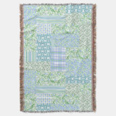 Blue Periwinkle Flowers  Faux Patch Pattern Deken (Voorkant Verticaal)