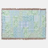 Blue Periwinkle Flowers  Faux Patch Pattern Deken (Voorkant)