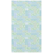 Blue Periwinkle Flowers  Faux Patch Pattern Tafelkleed (Voorkant)