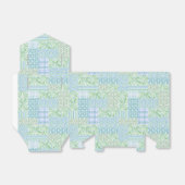 Blue Periwinkle Flowers Faux Patchwork Bedankdoosjes (Uitgevouwen)