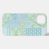 Blue Periwinkle Flowers  Faux Patchwork Case-Mate iPhone Case (Achterkant (horizontaal))