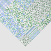 Blue Periwinkle Flowers  Faux Patchwork Tissuepapier (Detail)