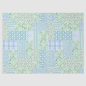 Blue Periwinkle Flowers  Faux Patchwork Tissuepapier (Voorkant)