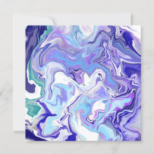 Blue Periwinkle Marble Fluid Art Kaart